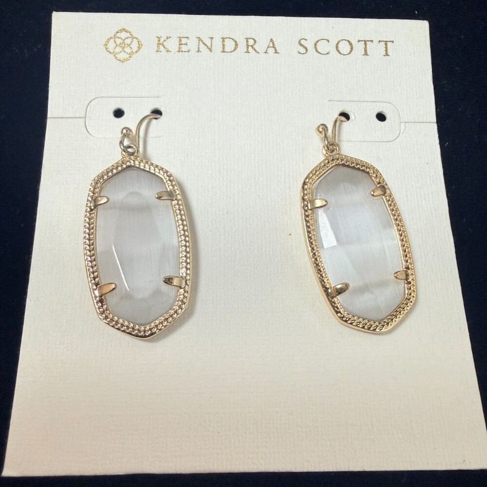 Kendra Scott Elle Gold & Slate Cat's Eye Drop Earring